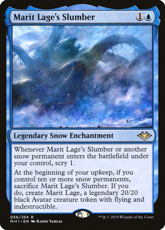 This Is An Image Of The Magic The Gathering Card Marit Lage's Slumber From The Set Modern Horizons - Designed By Artist Randy Vargas
