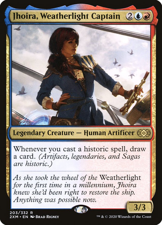 This Is An Image Of The Magic The Gathering Card Jhoira, Weatherlight Captain From The Set Double Masters - Designed By Artist Brad Rigney