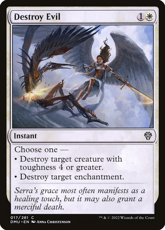 This Is An Image Of The Magic The Gathering Card Destroy Evil From The Set Dominaria United - Designed By Artist Anna Christenson