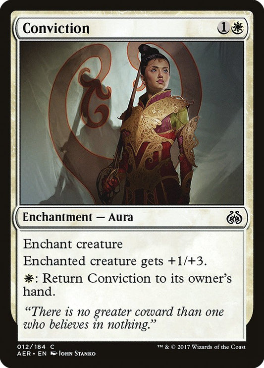This Is An Image Of The Magic The Gathering Card Conviction From The Set Ultimate Masters - Designed By Artist John Stanko
