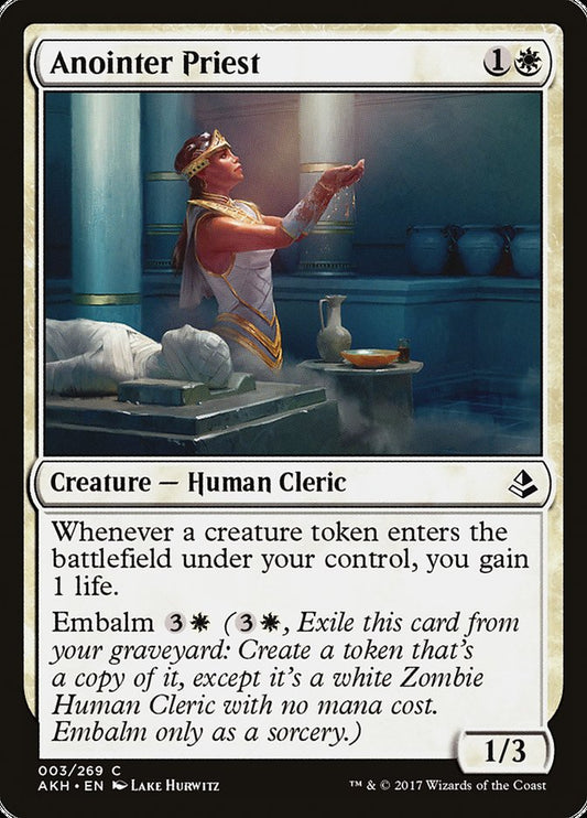 This Is An Image Of The Magic The Gathering Card Anointer Priest From The Set Amonkhet - Designed By Artist Lake Hurwitz