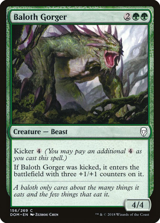 This Is An Image Of The Magic The Gathering Card Baloth Gorger From The Set Dominaria - Designed By Artist Zezhou Chen