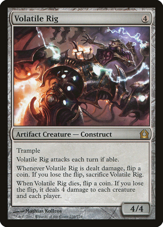 This Is An Image Of The Magic The Gathering Card Volatile Rig From The Set Return to Ravnica - Designed By Artist Mathias Kollros
