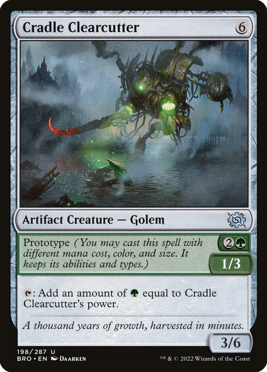 This Is An Image Of The Magic The Gathering Card Cradle Clearcutter From The Set The Brothers' War - Designed By Artist Daarken