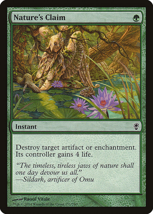This Is An Image Of The Magic The Gathering Card Nature's Claim From The Set Iconic Masters - Designed By Artist Raoul Vitale