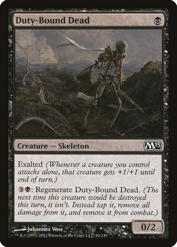 This Is An Image Of The Magic The Gathering Card Duty-Bound Dead From The Set Magic 2013 - Designed By Artist Johannes Voss