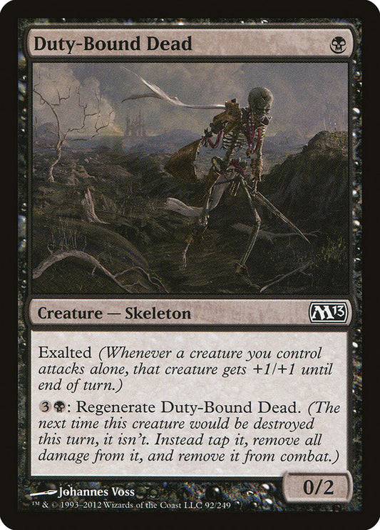 This Is An Image Of The Magic The Gathering Card Duty-Bound Dead From The Set Magic 2013 - Designed By Artist Johannes Voss