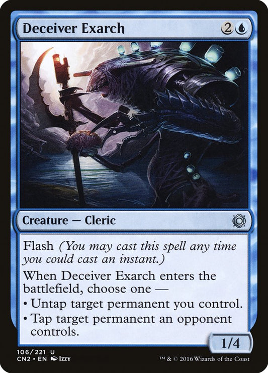 This Is An Image Of The Magic The Gathering Card Deceiver Exarch From The Set Commander Anthology - Designed By Artist Izzy