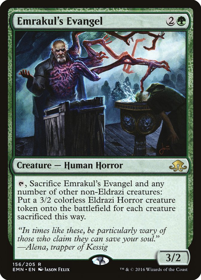 This Is An Image Of The Magic The Gathering Card Emrakul's Evangel From The Set Eldritch Moon - Designed By Artist Jason Felix