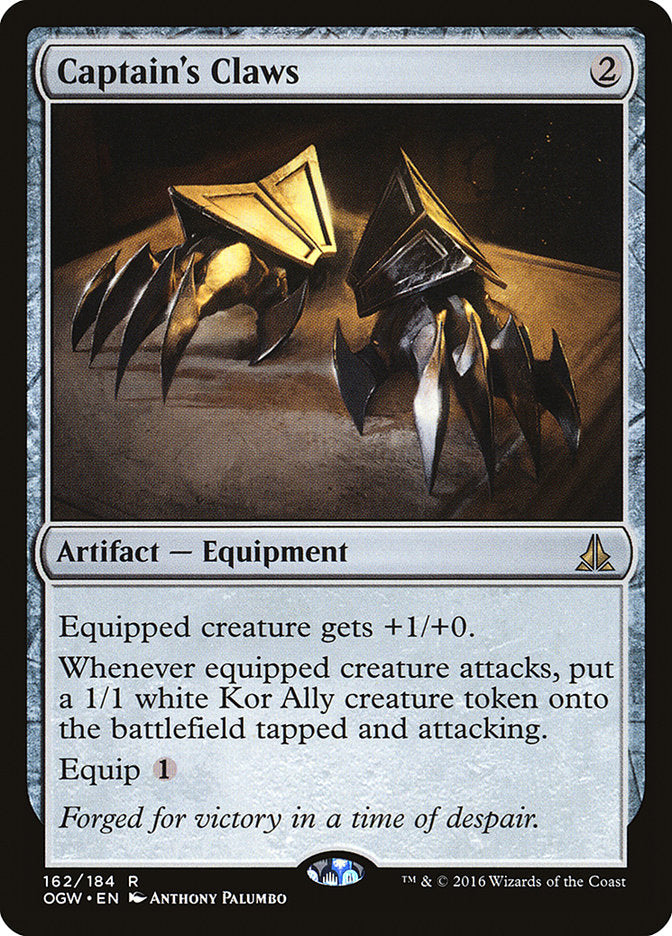 This Is An Image Of The Magic The Gathering Card Captain's Claws From The Set Oath of the Gatewatch - Designed By Artist Anthony Palumbo