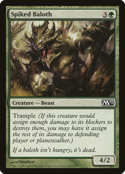 This Is An Image Of The Magic The Gathering Card Spiked Baloth From The Set Magic 2013 - Designed By Artist Daarken