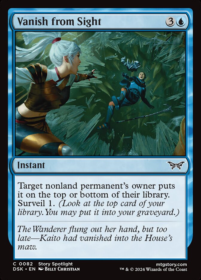 This Is An Image Of The Magic The Gathering Card Vanish from Sight From The Set Duskmourn: House of Horror - Designed By Artist Billy Christian