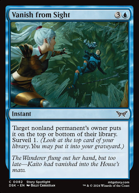 This Is An Image Of The Magic The Gathering Card Vanish from Sight From The Set Duskmourn: House of Horror - Designed By Artist Billy Christian