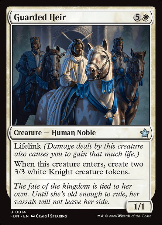 This Is An Image Of The Magic The Gathering Card Guarded Heir From The Set Foundations - Designed By Artist Craig J Spearing