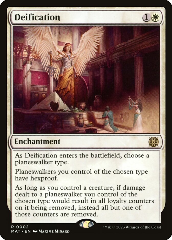 This Is An Image Of The Magic The Gathering Card Deification From The Set March of the Machine: The Aftermath - Designed By Artist Maxime Minard