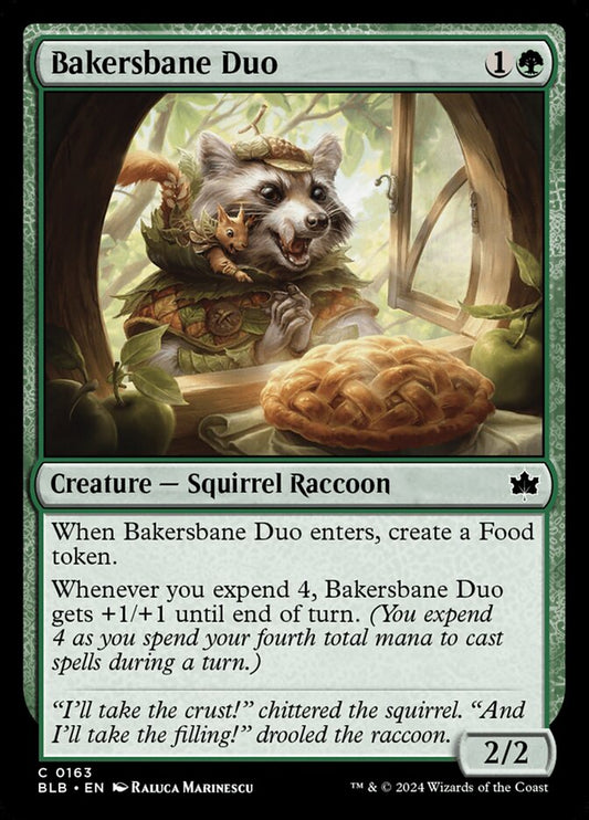 This Is An Image Of The Magic The Gathering Card Bakersbane Duo From The Set Bloomburrow - Designed By Artist Raluca Marinescu
