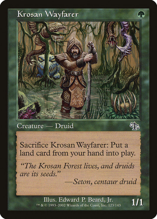 This Is An Image Of The Magic The Gathering Card Krosan Wayfarer From The Set Judgment - Designed By Artist Edward P. Beard, Jr.