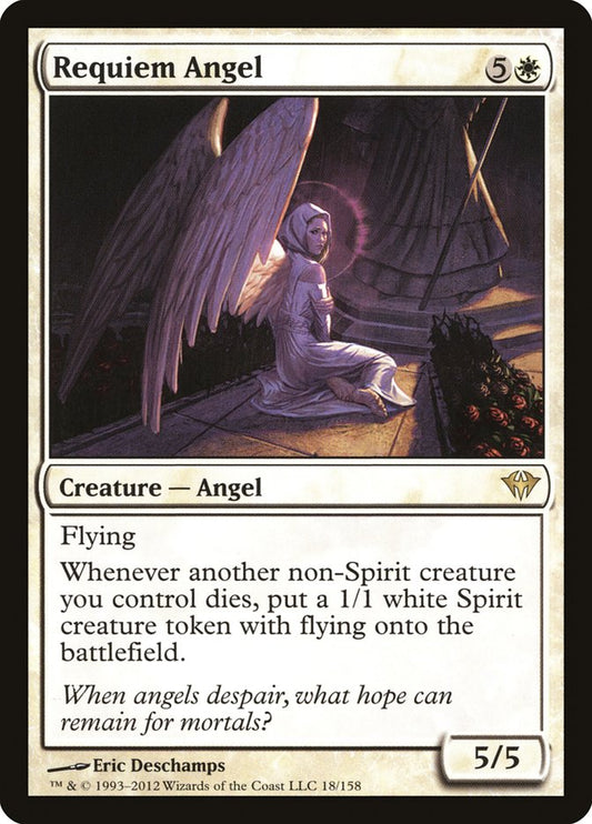 This Is An Image Of The Magic The Gathering Card Requiem Angel From The Set Commander 2014 - Designed By Artist Eric Deschamps