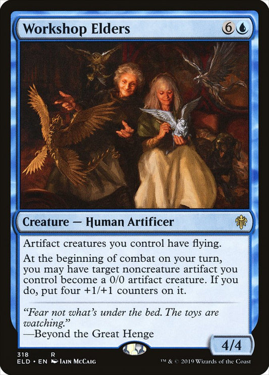 This Is An Image Of The Magic The Gathering Card Workshop Elders From The Set March of the Machine Commander - Designed By Artist Iain McCaig