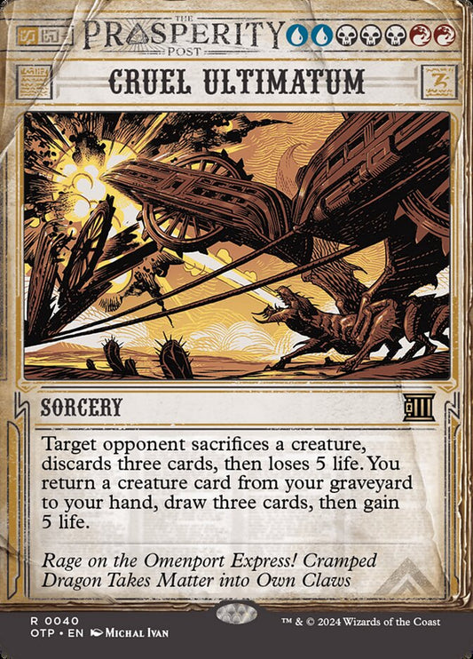 This Is An Image Of The Magic The Gathering Card Cruel Ultimatum From The Set Archenemy: Nicol Bolas - Designed By Artist Todd Lockwood