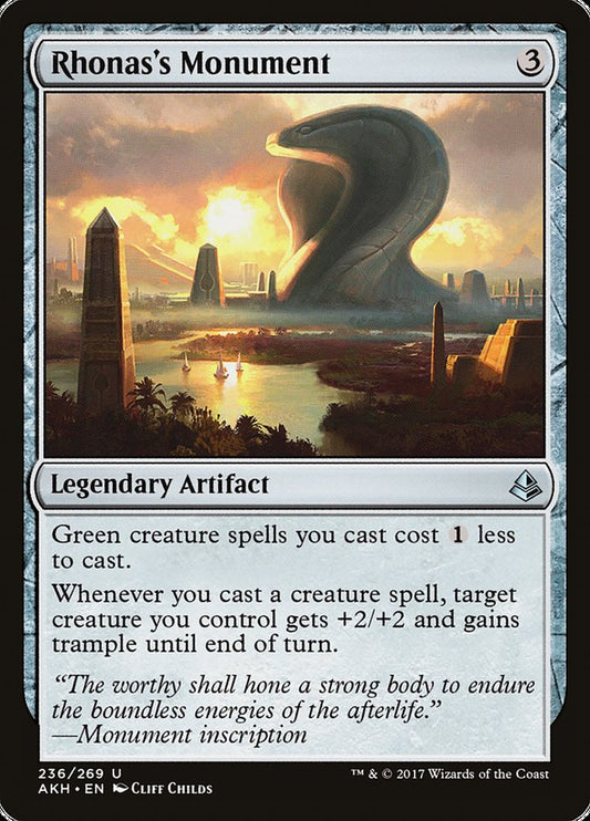 This Is An Image Of The Magic The Gathering Card Rhonas's Monument From The Set Game Night - Designed By Artist Cliff Childs