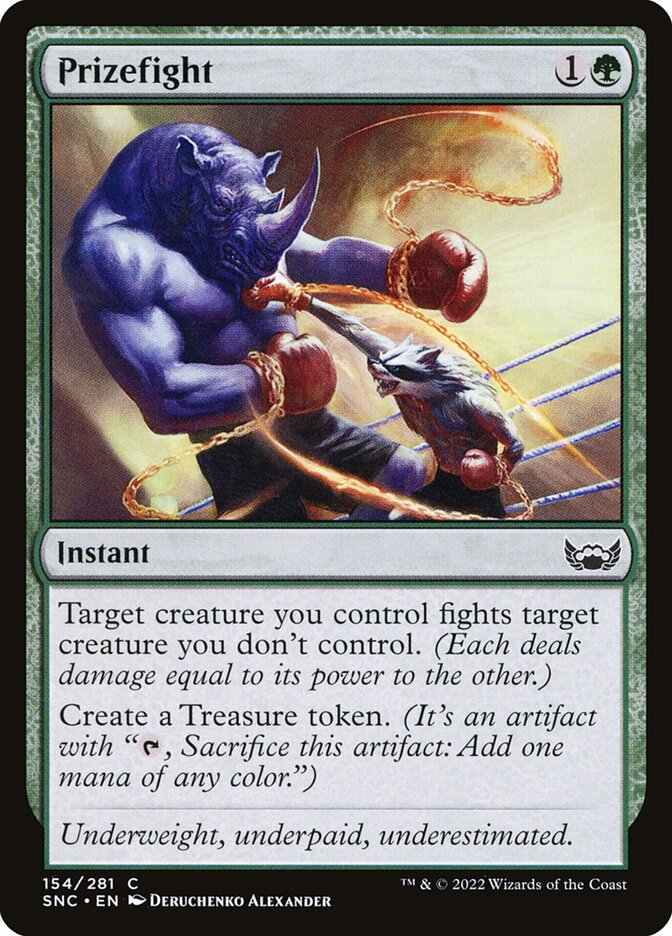 This Is An Image Of The Magic The Gathering Card Prizefight From The Set Streets of New Capenna - Designed By Artist Deruchenko Alexander
