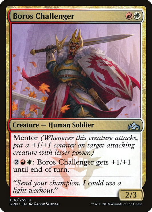 This Is An Image Of The Magic The Gathering Card Boros Challenger From The Set Guilds of Ravnica - Designed By Artist Gabor Szikszai