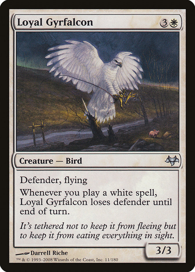 This Is An Image Of The Magic The Gathering Card Loyal Gyrfalcon From The Set Eventide - Designed By Artist Darrell Riche