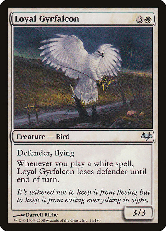 This Is An Image Of The Magic The Gathering Card Loyal Gyrfalcon From The Set Eventide - Designed By Artist Darrell Riche