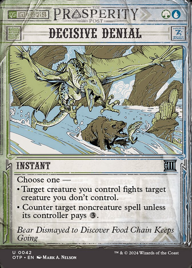 This Is An Image Of The Magic The Gathering Card Decisive Denial From The Set Strixhaven: School of Mages - Designed By Artist Lorenzo Mastroianni