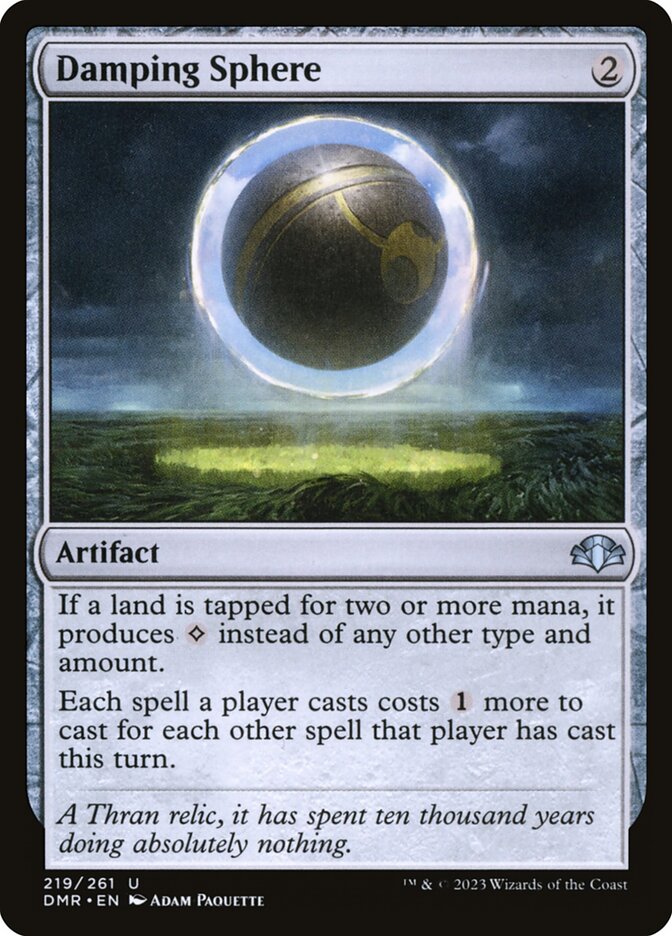 This Is An Image Of The Magic The Gathering Card Damping Sphere From The Set Dominaria Remastered - Designed By Artist Adam Paquette
