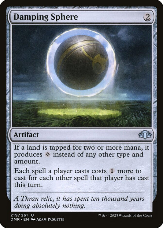This Is An Image Of The Magic The Gathering Card Damping Sphere From The Set Dominaria Remastered - Designed By Artist Adam Paquette
