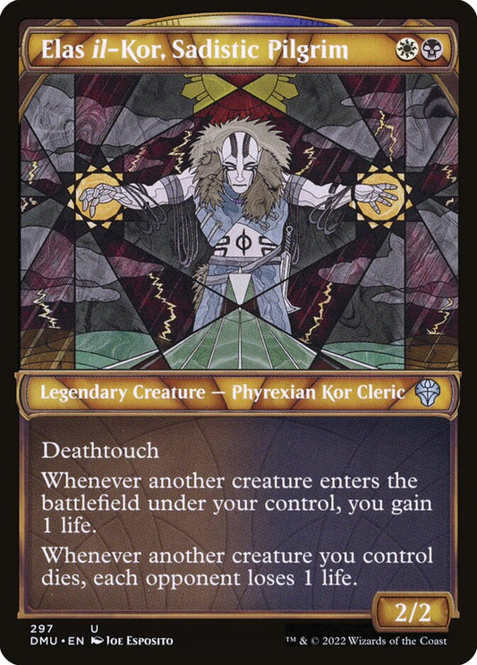 This Is An Image Of The Magic The Gathering Card Elas il-Kor, Sadistic Pilgrim From The Set Dominaria United - Designed By Artist G-host Lee