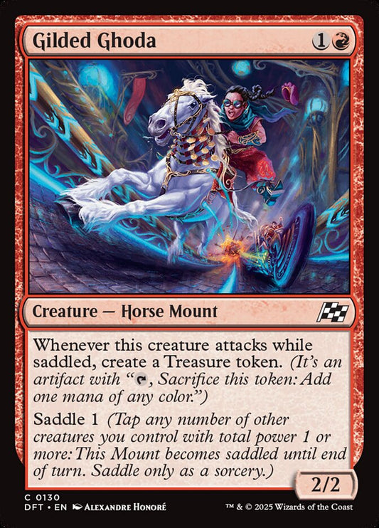 This Is An Image Of The Magic The Gathering Card Gilded Ghoda From The Set Aetherdrift - Designed By Artist Alexandre Honoré