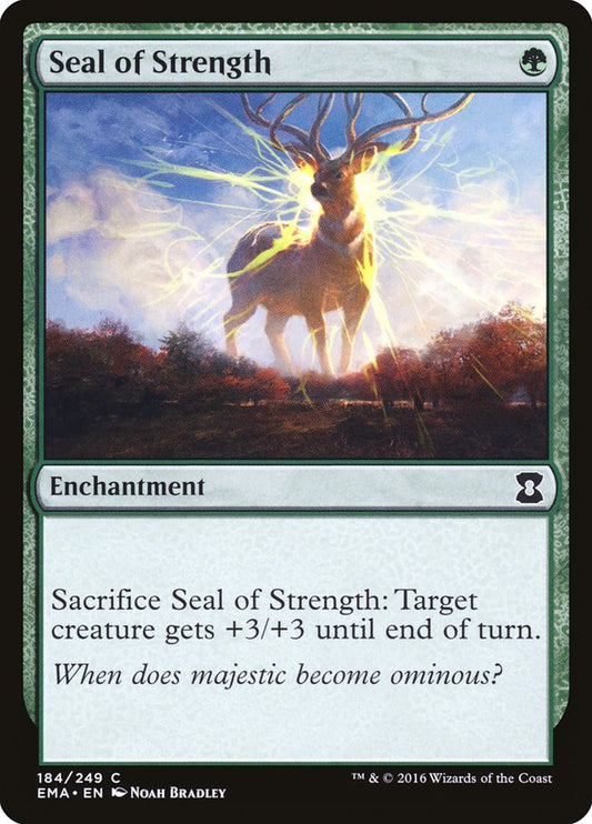 This Is An Image Of The Magic The Gathering Card Seal of Strength From The Set Eternal Masters - Designed By Artist Noah Bradley