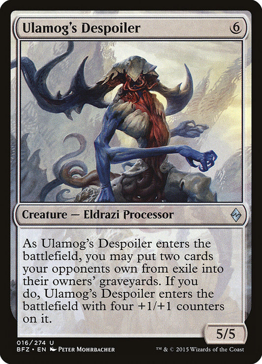 This Is An Image Of The Magic The Gathering Card Ulamog's Despoiler From The Set Battle for Zendikar - Designed By Artist Peter Mohrbacher