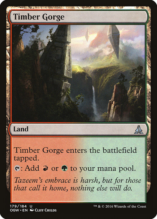 This Is An Image Of The Magic The Gathering Card Timber Gorge From The Set Core Set 2019 - Designed By Artist Cliff Childs