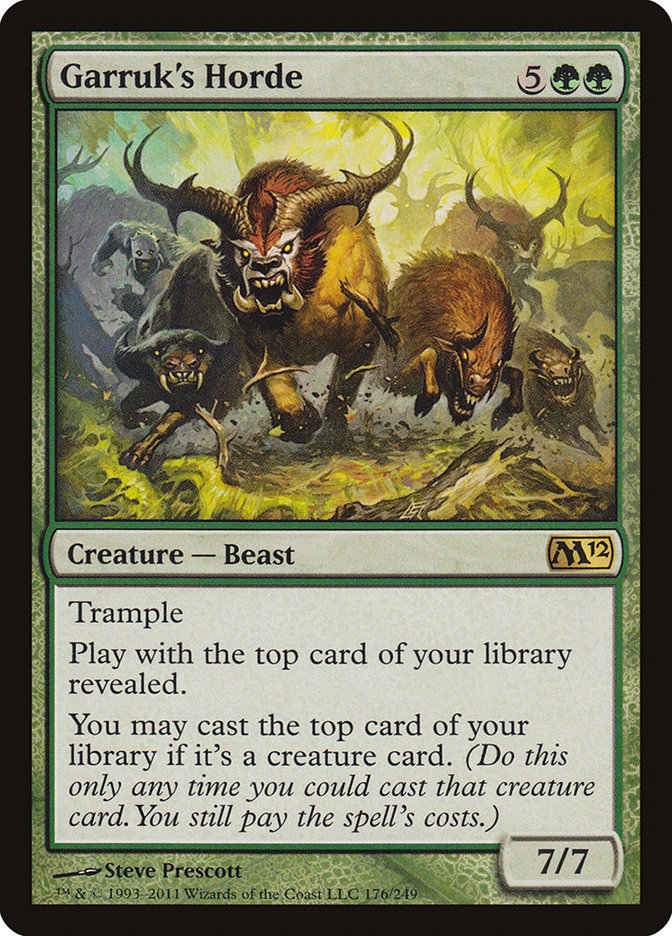 This Is An Image Of The Magic The Gathering Card Garruk's Horde From The Set Welcome Deck 2017 - Designed By Artist Steve Prescott