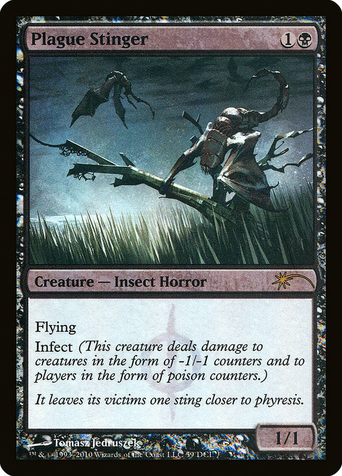 This Is An Image Of The Magic The Gathering Card Plague Stinger From The Set Scars of Mirrodin - Designed By Artist Ryan Pancoast