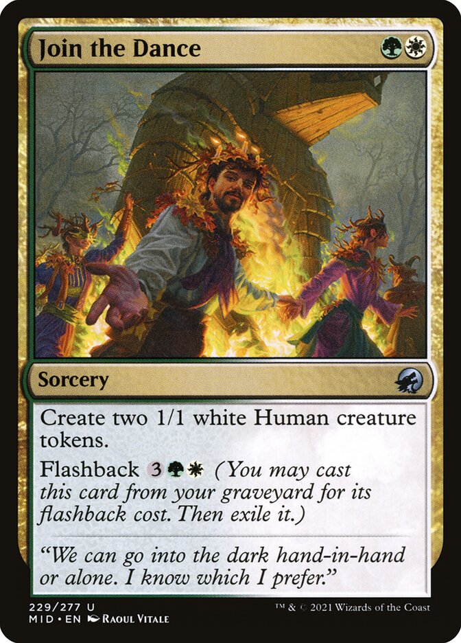 This Is An Image Of The Magic The Gathering Card Join the Dance From The Set Innistrad Remastered - Designed By Artist Raoul Vitale