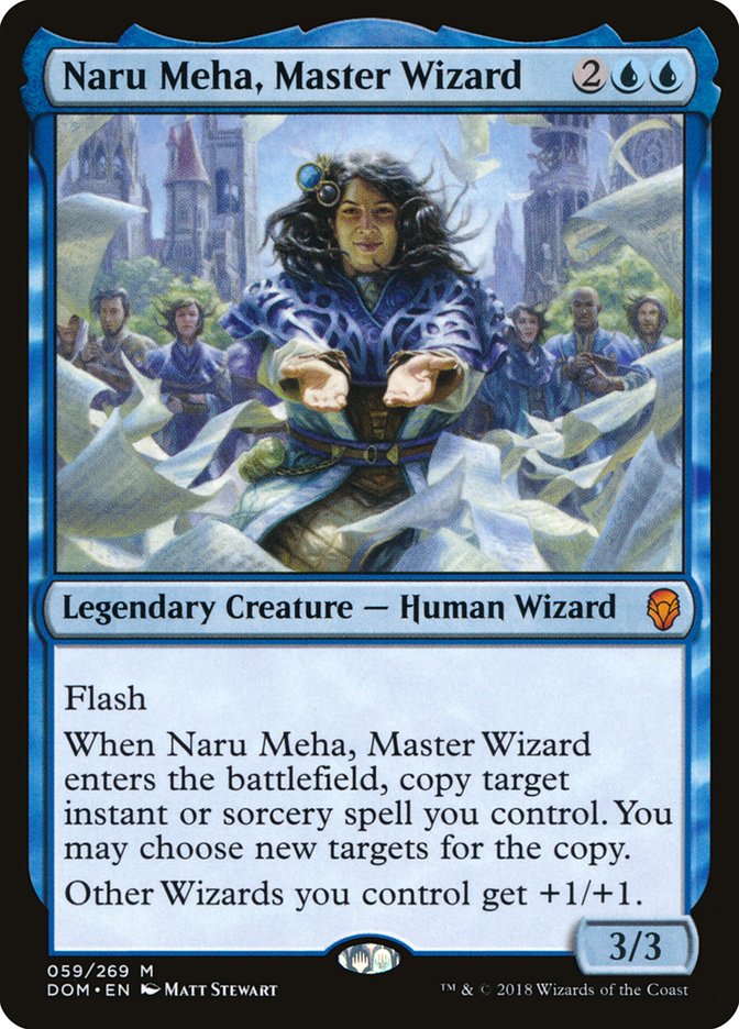 This Is An Image Of The Magic The Gathering Card Naru Meha, Master Wizard From The Set Commander 2021 - Designed By Artist Matt Stewart