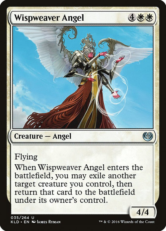 This Is An Image Of The Magic The Gathering Card Wispweaver Angel From The Set Kaladesh - Designed By Artist James Ryman