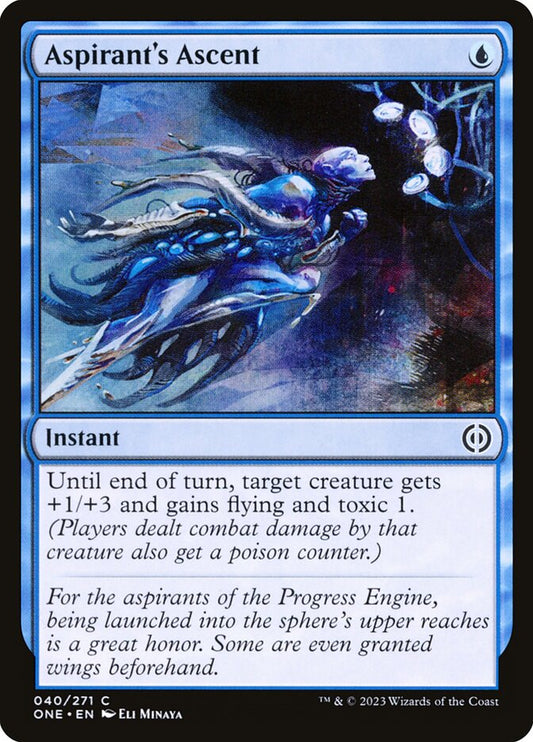This Is An Image Of The Magic The Gathering Card Aspirant's Ascent From The Set Phyrexia: All Will Be One - Designed By Artist Eli Minaya