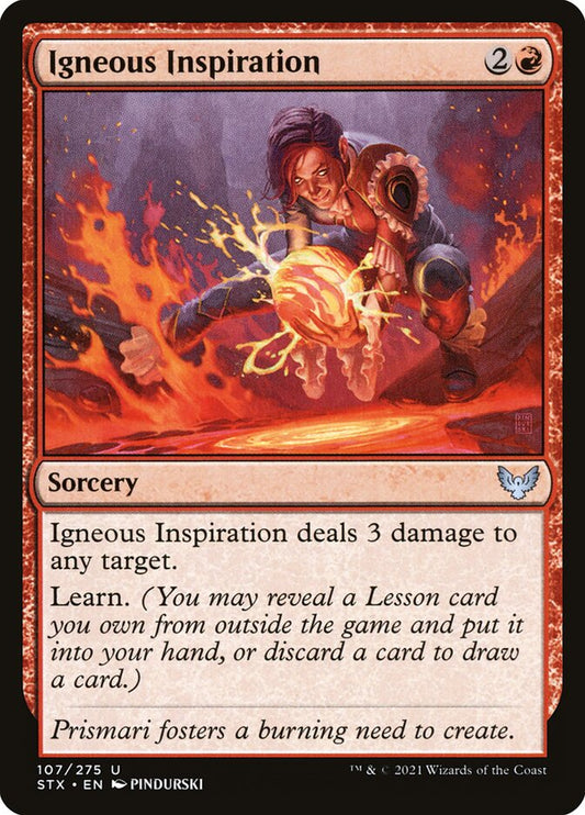 This Is An Image Of The Magic The Gathering Card Igneous Inspiration From The Set Strixhaven: School of Mages - Designed By Artist PINDURSKI