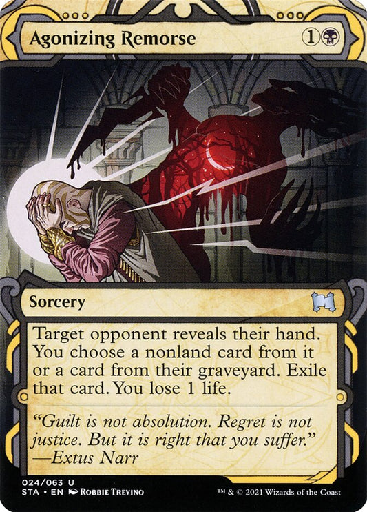 This Is An Image Of The Magic The Gathering Card Agonizing Remorse From The Set Theros Beyond Death - Designed By Artist Wisnu Tan
