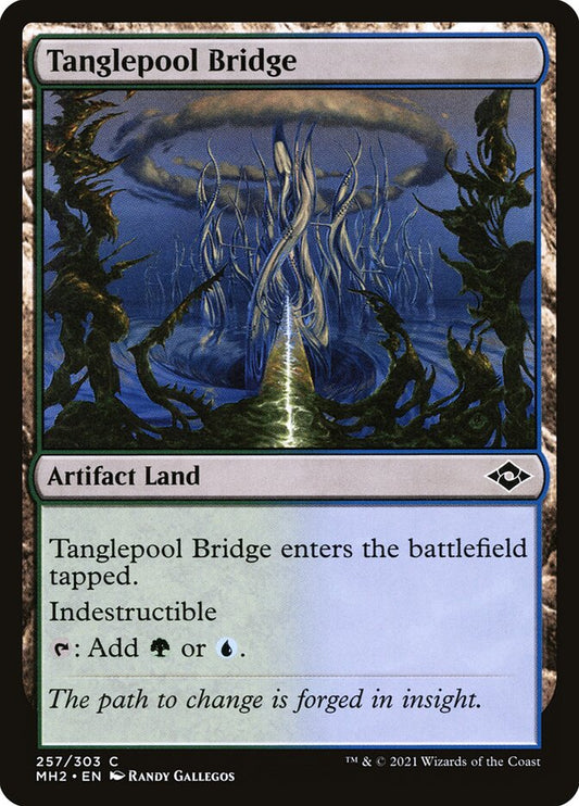 This Is An Image Of The Magic The Gathering Card Tanglepool Bridge From The Set Modern Horizons 2 - Designed By Artist Randy Gallegos