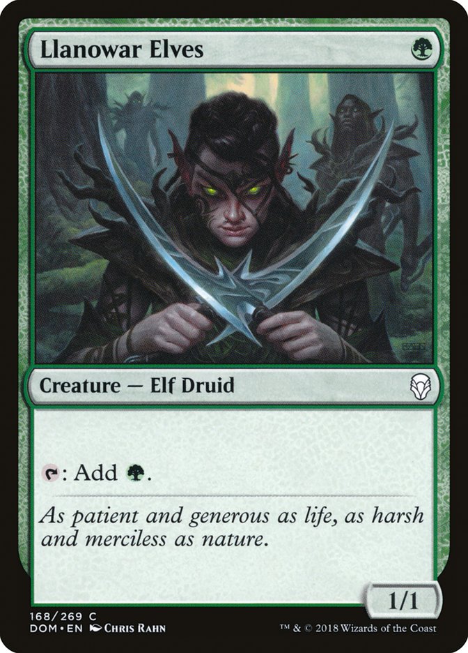 This Is An Image Of The Magic The Gathering Card Llanowar Elves From The Set Foundations - Designed By Artist Kev Walker