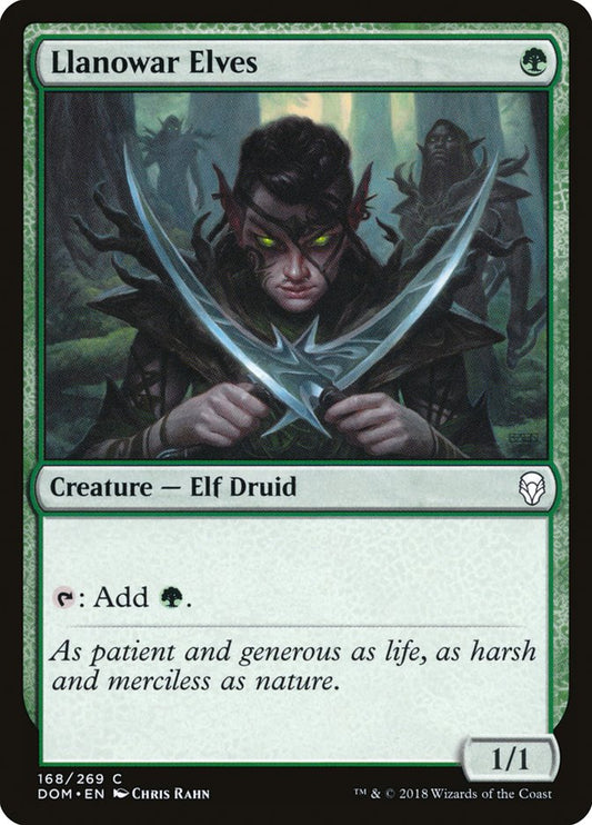 This Is An Image Of The Magic The Gathering Card Llanowar Elves From The Set Foundations - Designed By Artist Kev Walker