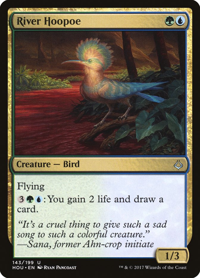 This Is An Image Of The Magic The Gathering Card River Hoopoe From The Set Double Masters 2022 - Designed By Artist Ryan Pancoast