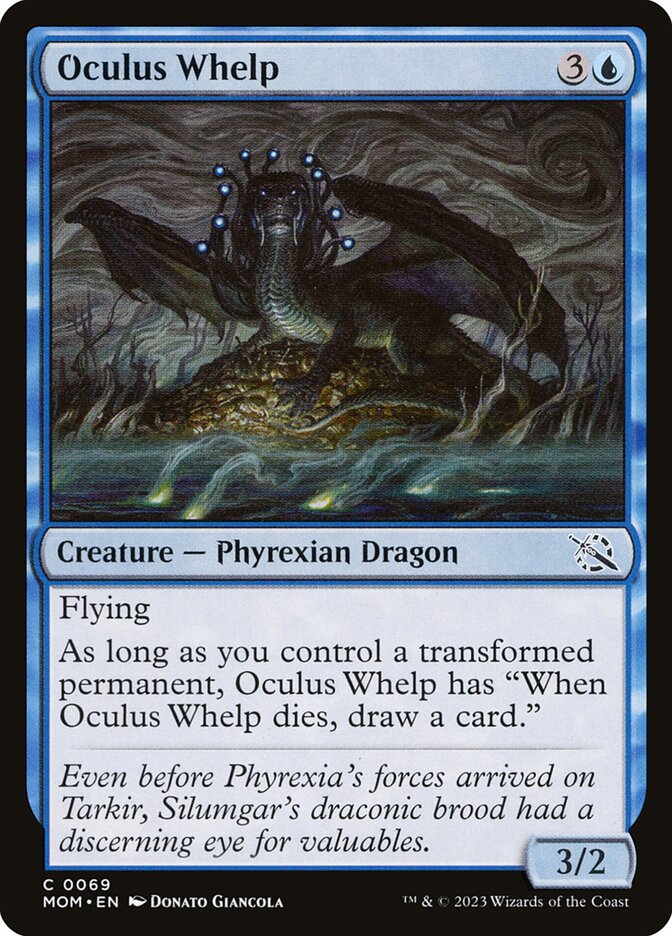 This Is An Image Of The Magic The Gathering Card Oculus Whelp From The Set March of the Machine - Designed By Artist Donato Giancola